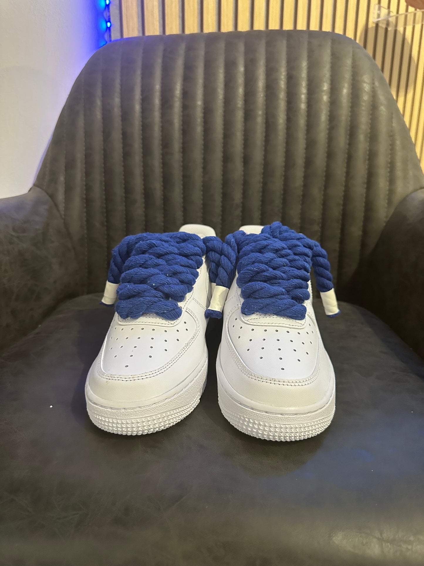 AIR FORCE WHITE ROPE LACES BLUE