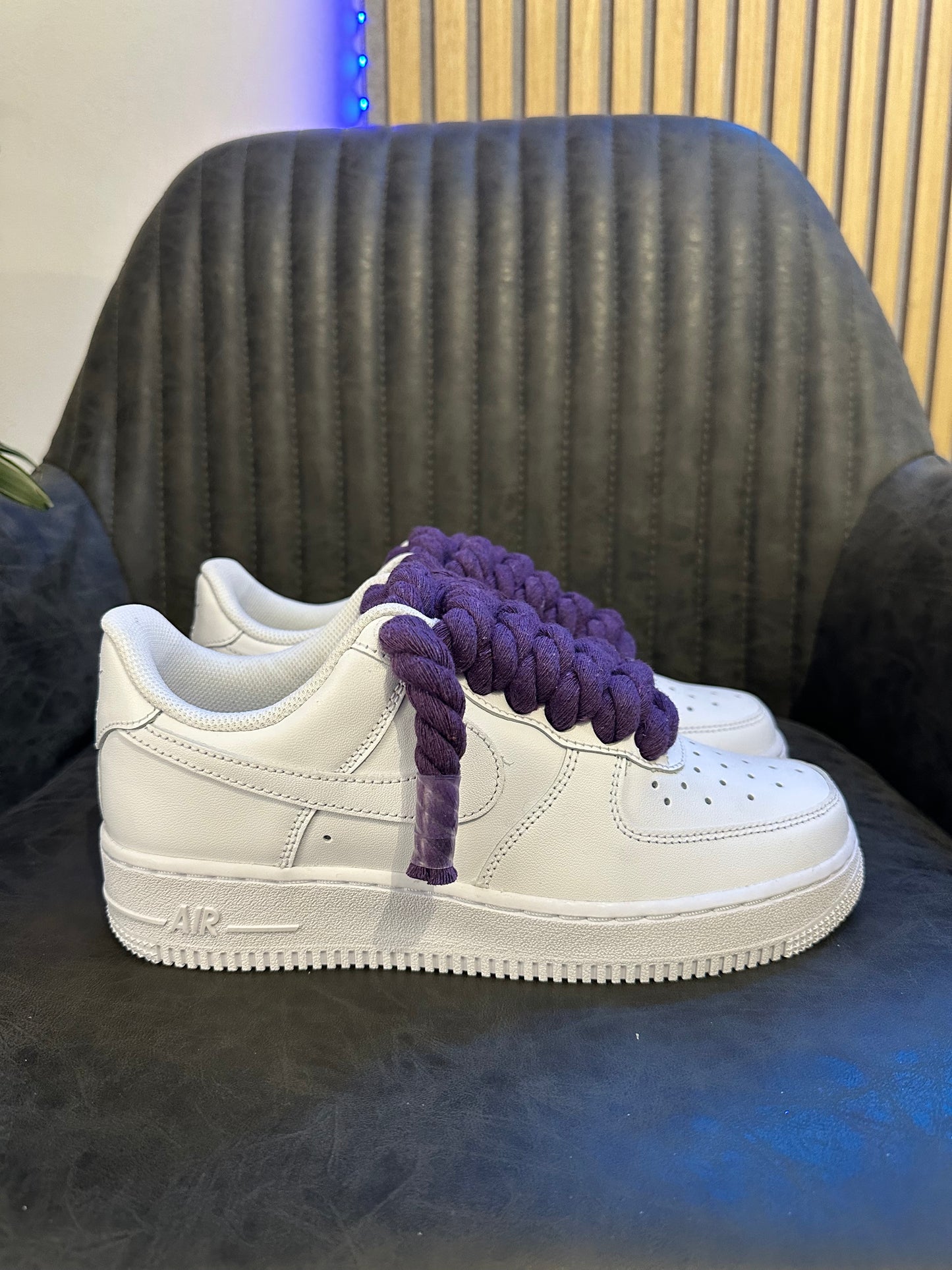 AIR FORCE WHITE ROPE LACES PURPLE