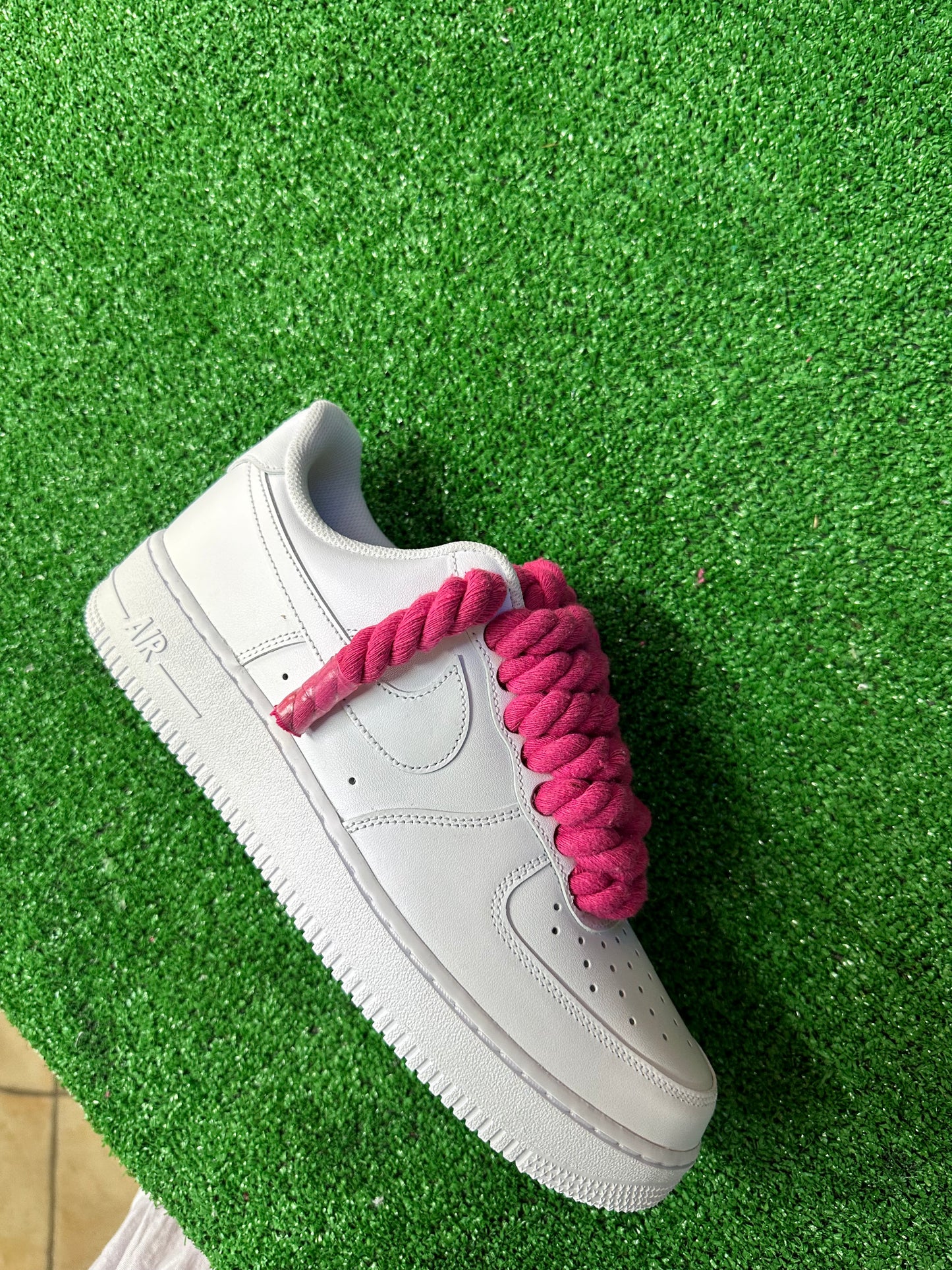 AIR FORCE WHITE ROPE LACES fucsia