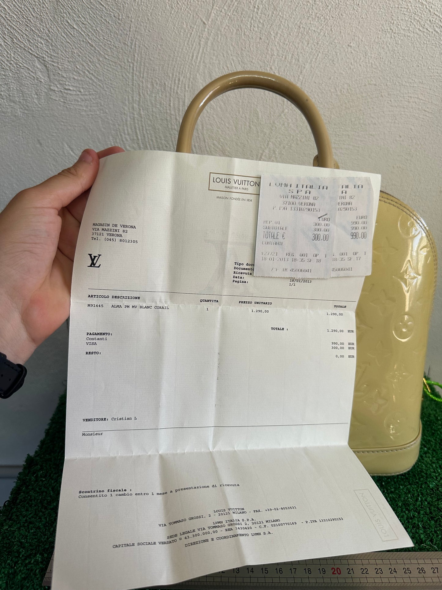 LOUIS VUITTON ALMA PM VERNIS GIALLA