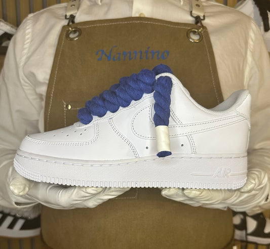 AIR FORCE WHITE ROPE LACES BLUE