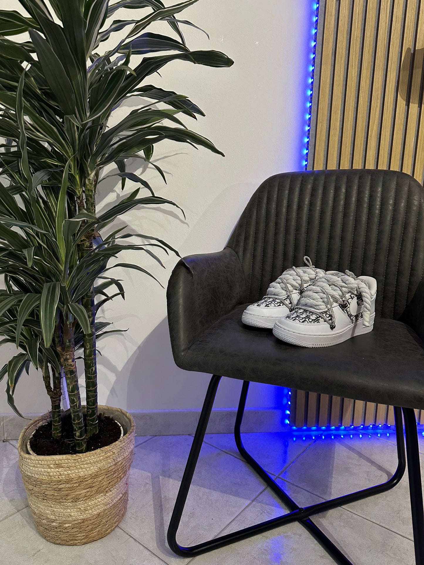 AIR FORCE CUSTOM DIOR + ROPE LACES + EXTRA GLITTER