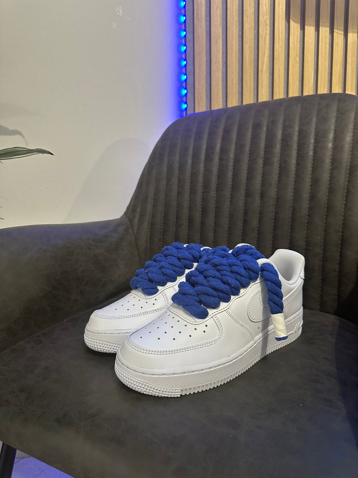 AIR FORCE WHITE ROPE LACES BLUE