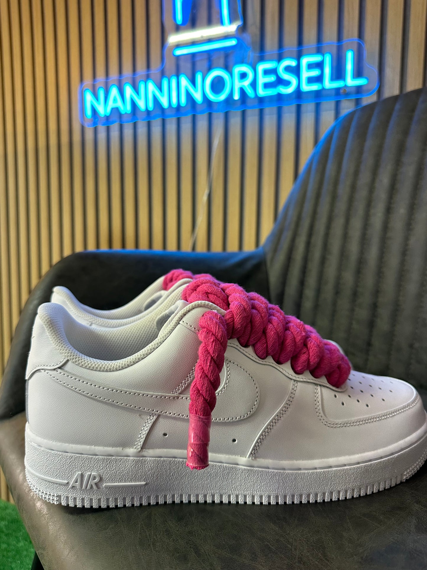 AIR FORCE WHITE ROPE LACES fucsia