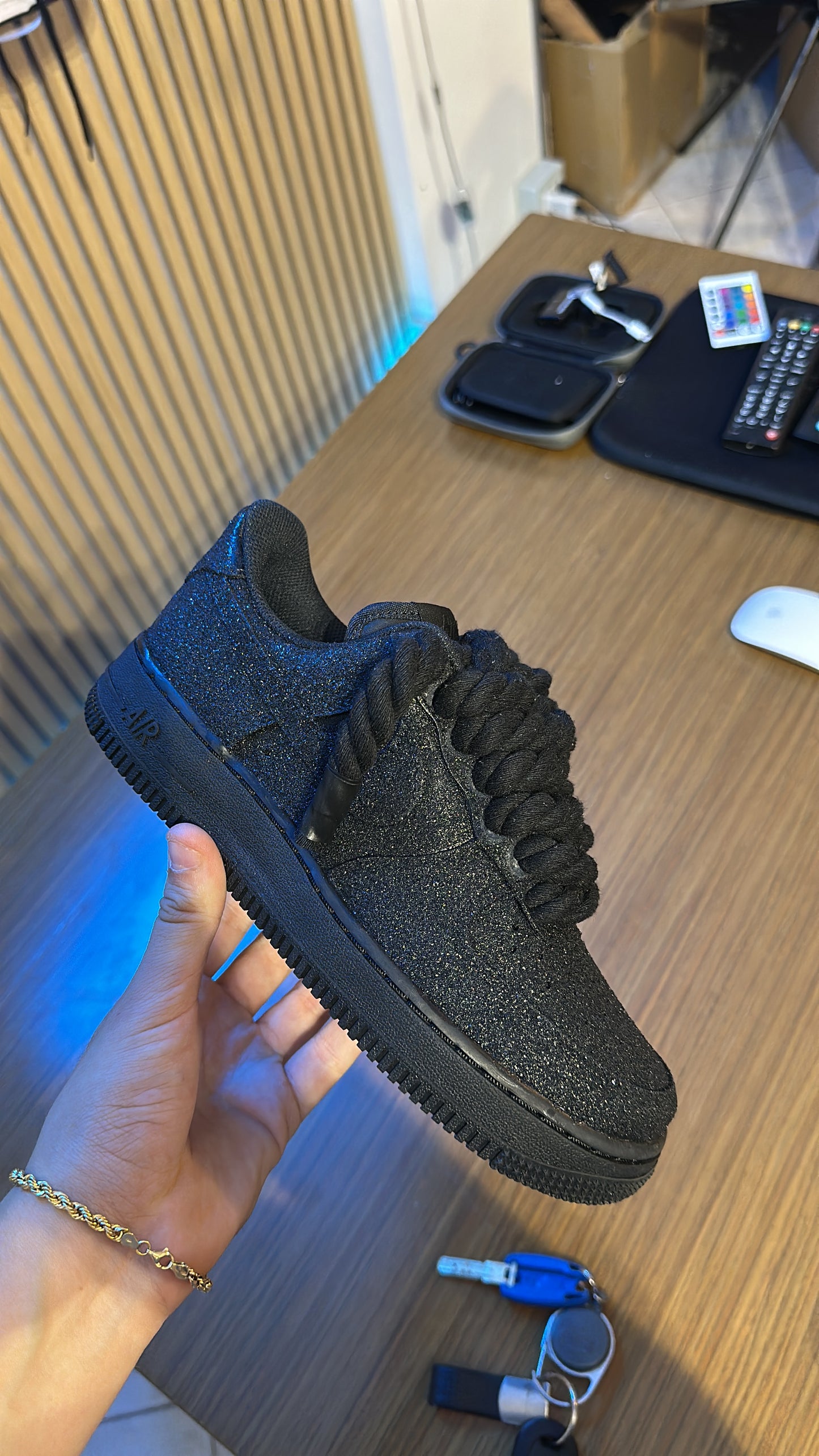 AIR FORCE CUSTOM GLITTER + ROPE LACES