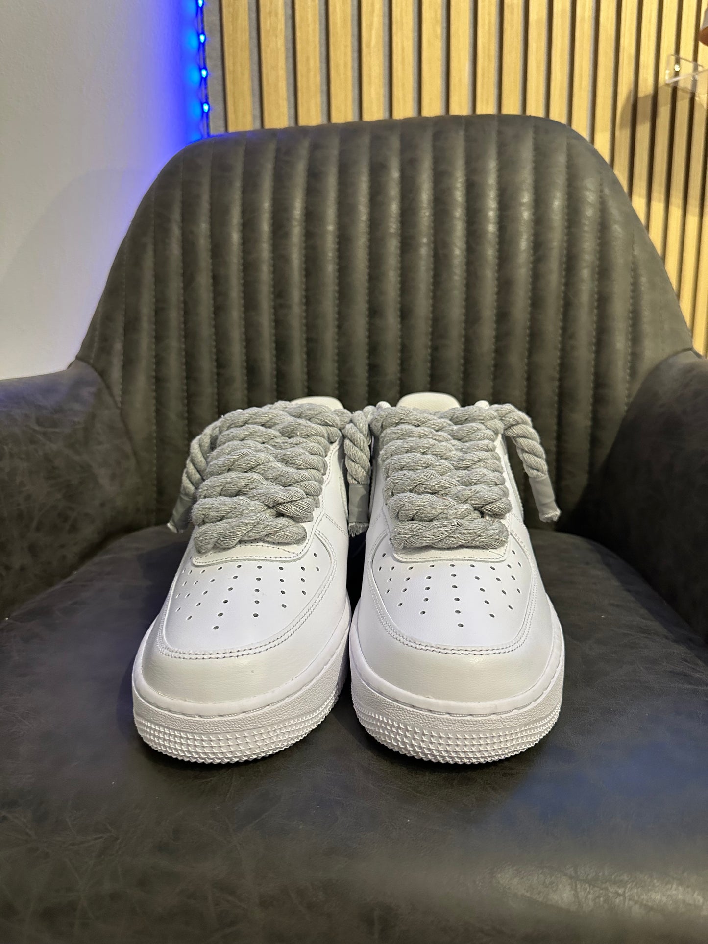 AIR FORCE WHITE ROPE LACES GREY