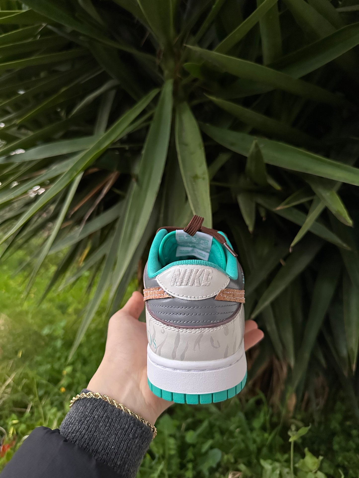 Nike dunk low green glow custom