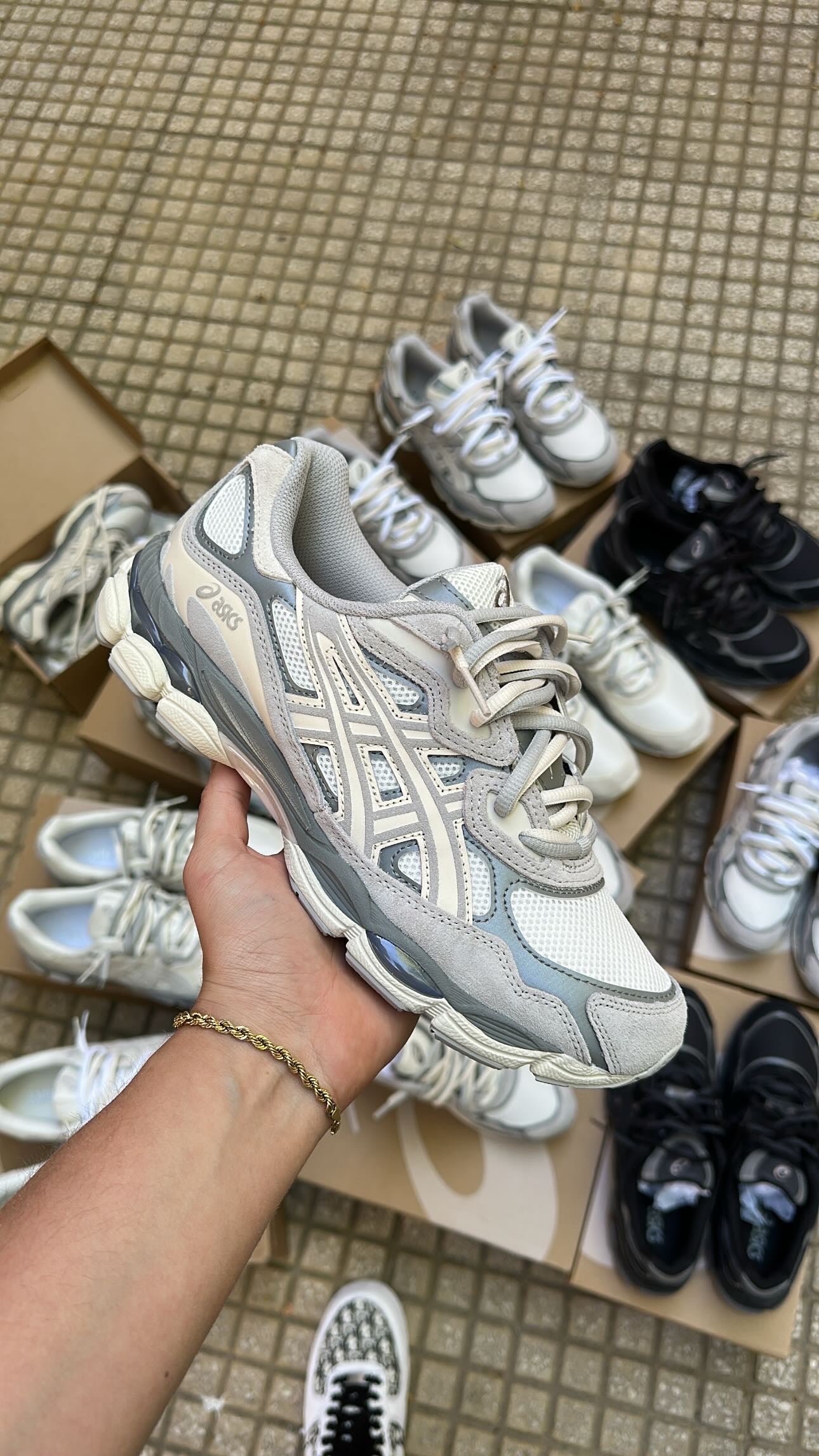 Asics nyc gel oyster grey doppio laccio