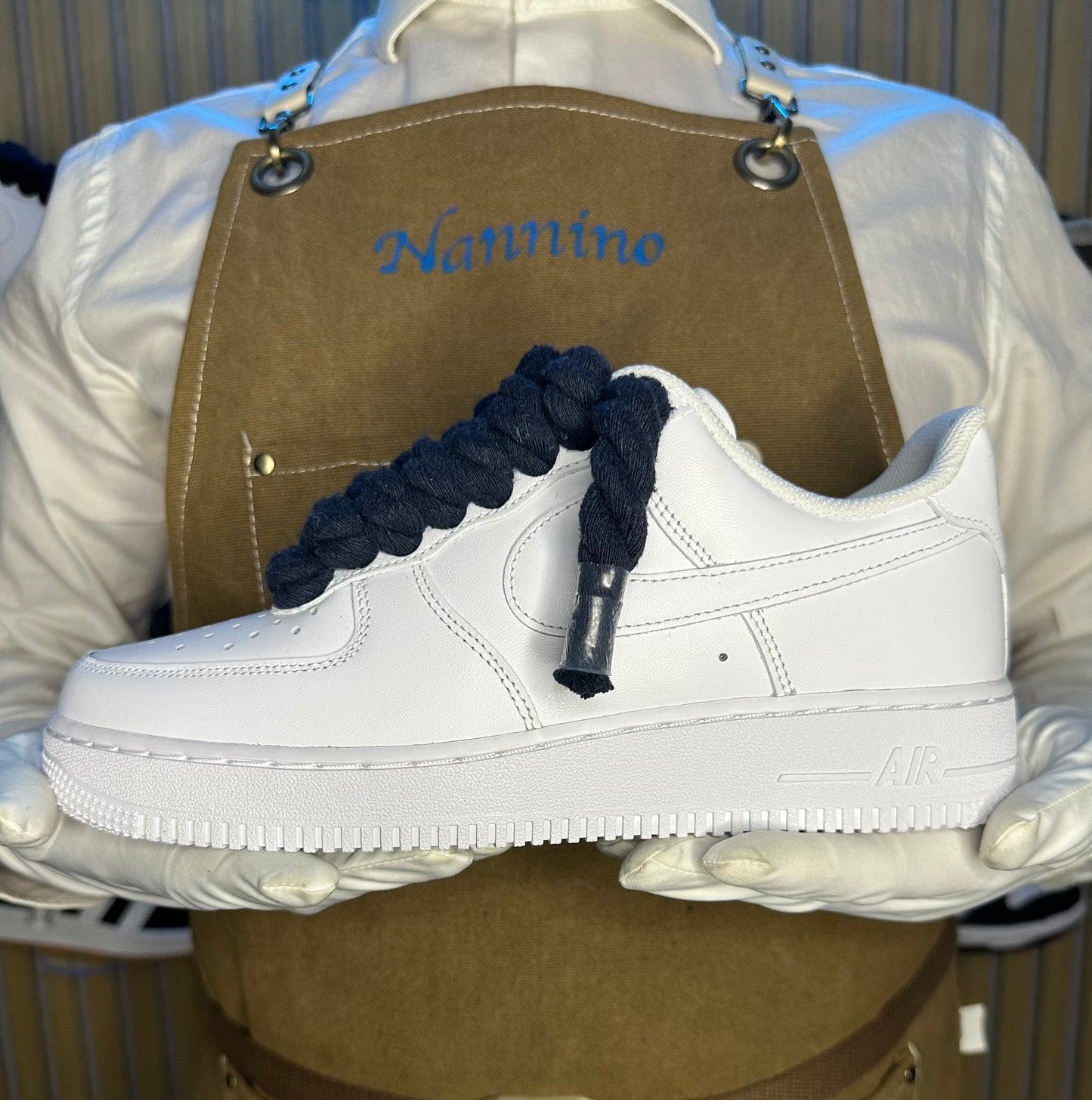 AIR FORCE WHITE ROPE LACES BLUE NAVY