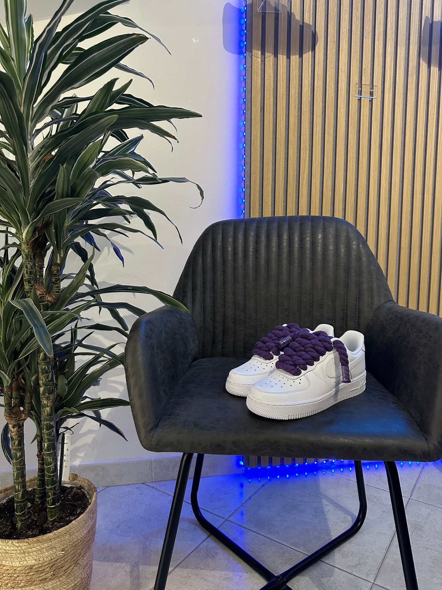 AIR FORCE WHITE ROPE LACES PURPLE