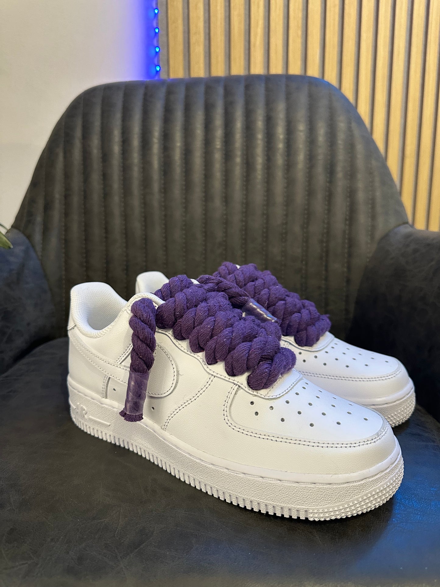 AIR FORCE WHITE ROPE LACES PURPLE
