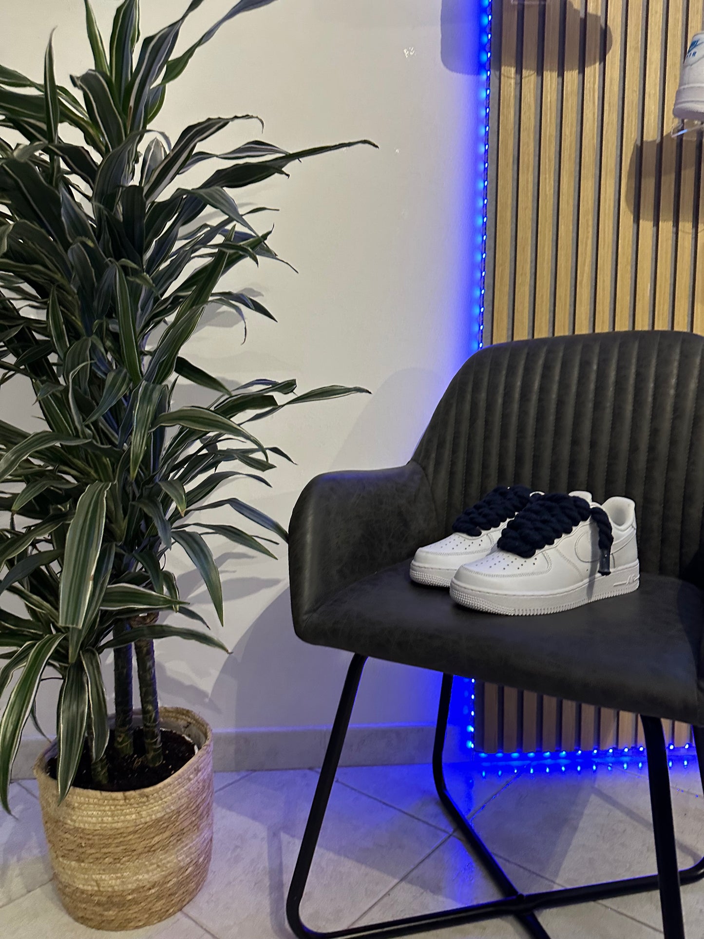 AIR FORCE WHITE ROPE LACES BLUE NAVY