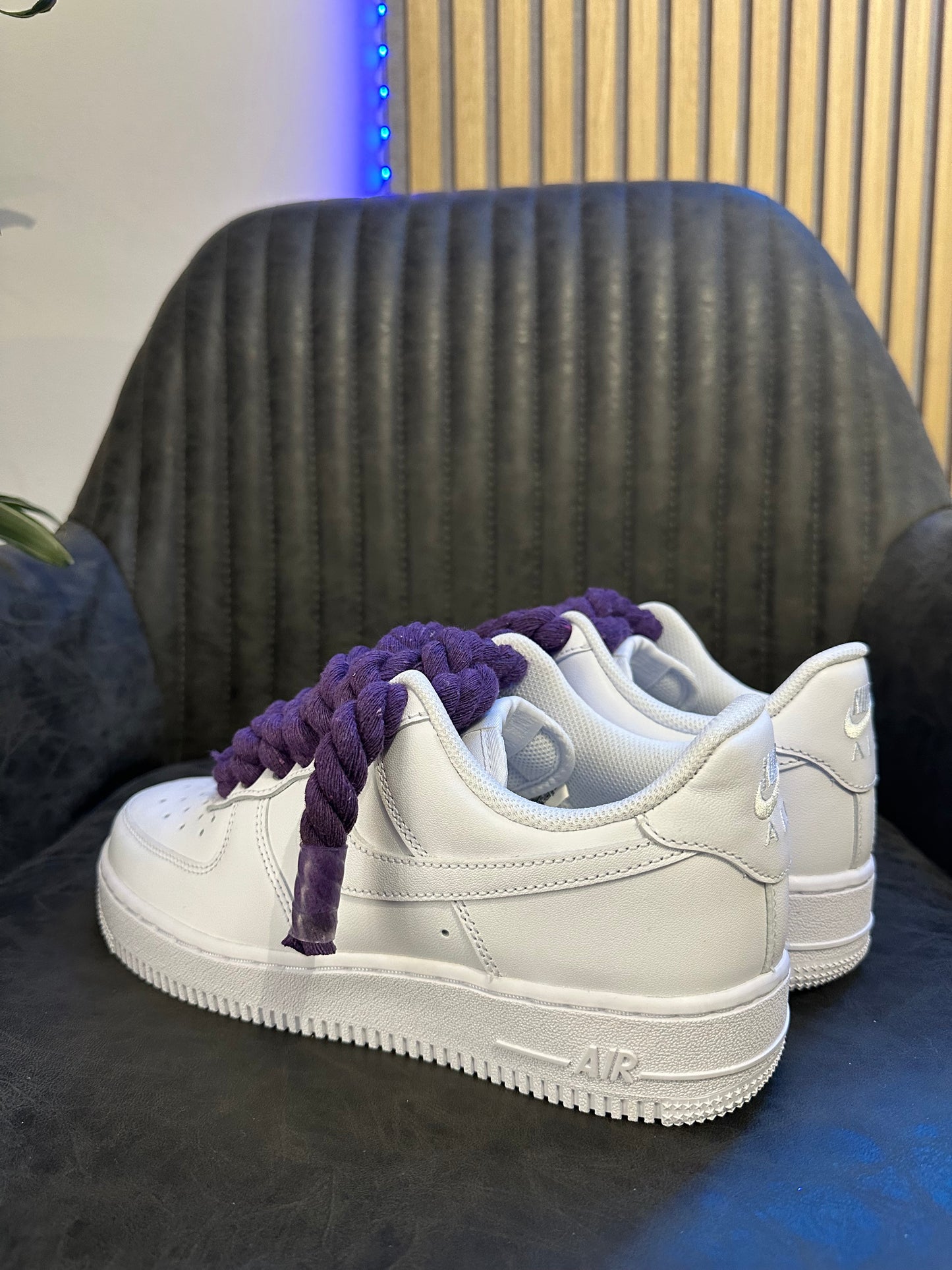 AIR FORCE WHITE ROPE LACES PURPLE