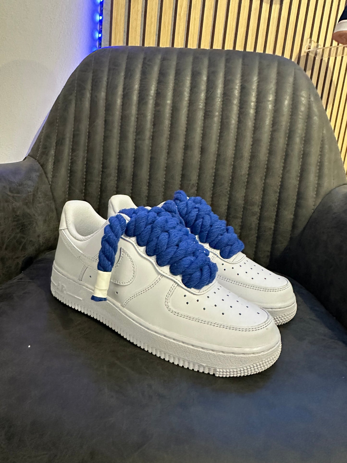 AIR FORCE WHITE ROPE LACES BLUE