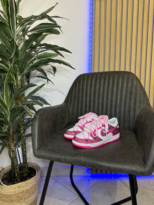 DUNK LOW FUCSIA SWAROSKY + Extra laces pink