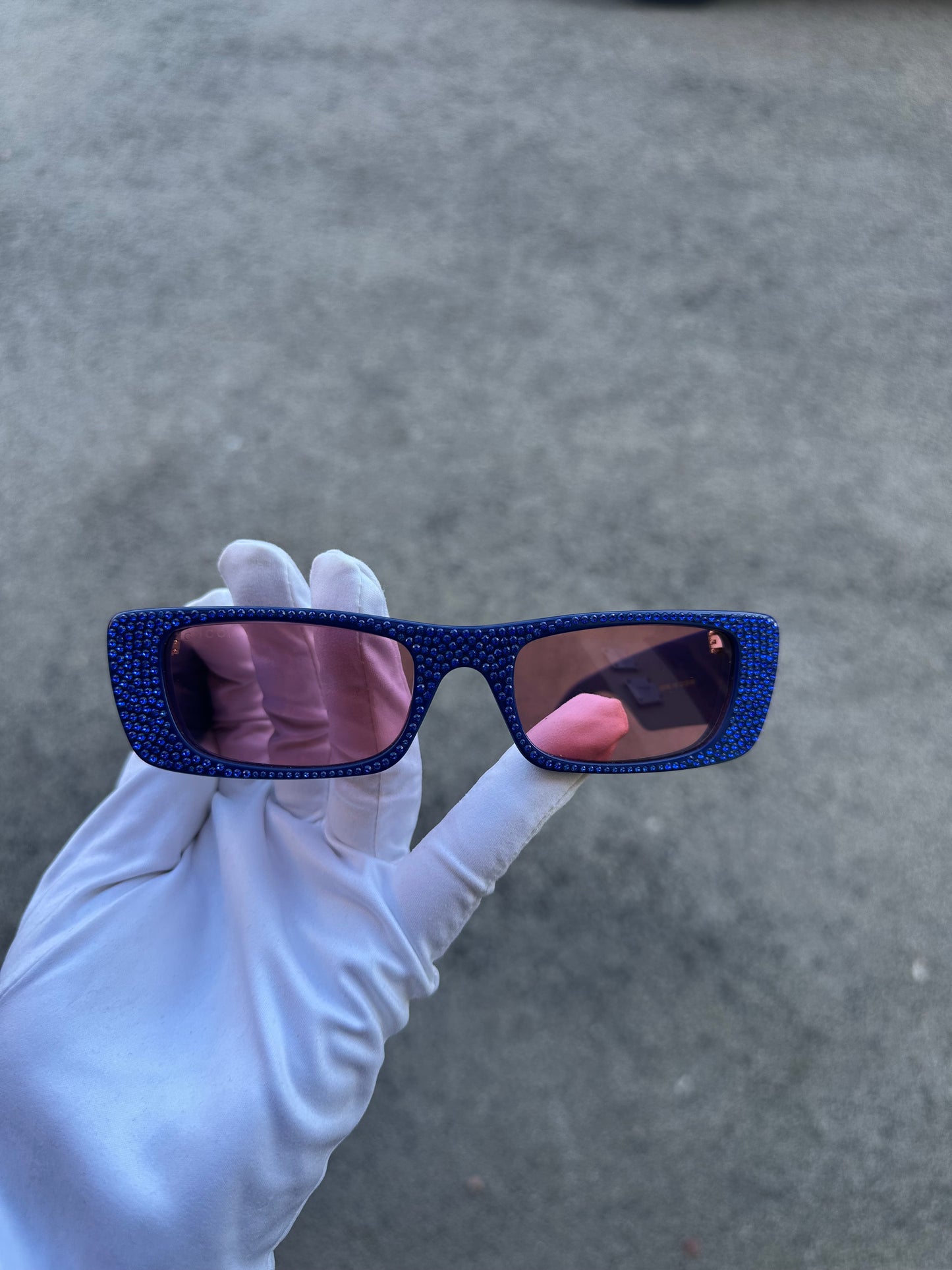 Occhiali Gucci blu con swarosky edizione limitata