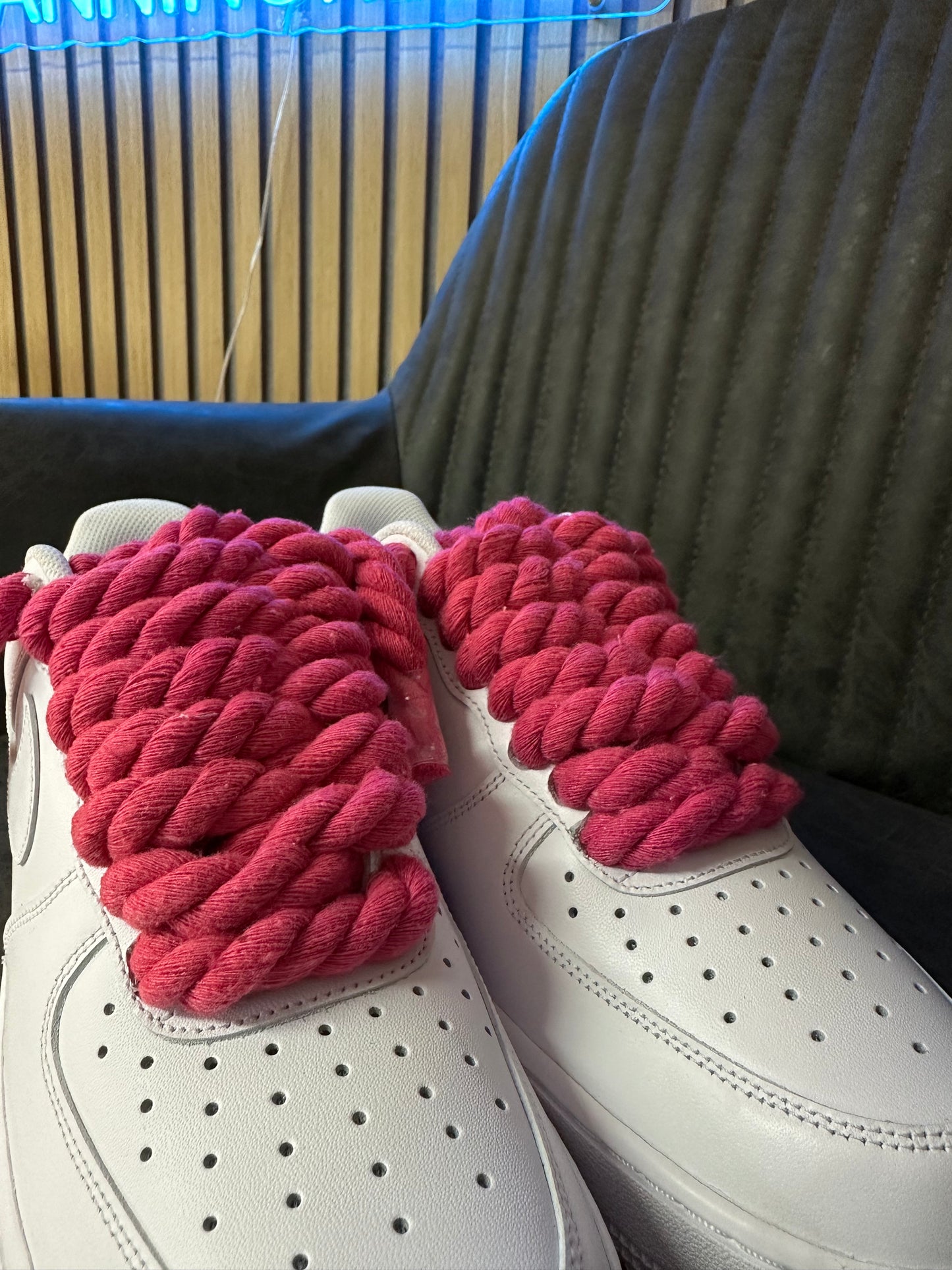 AIR FORCE WHITE ROPE LACES fucsia