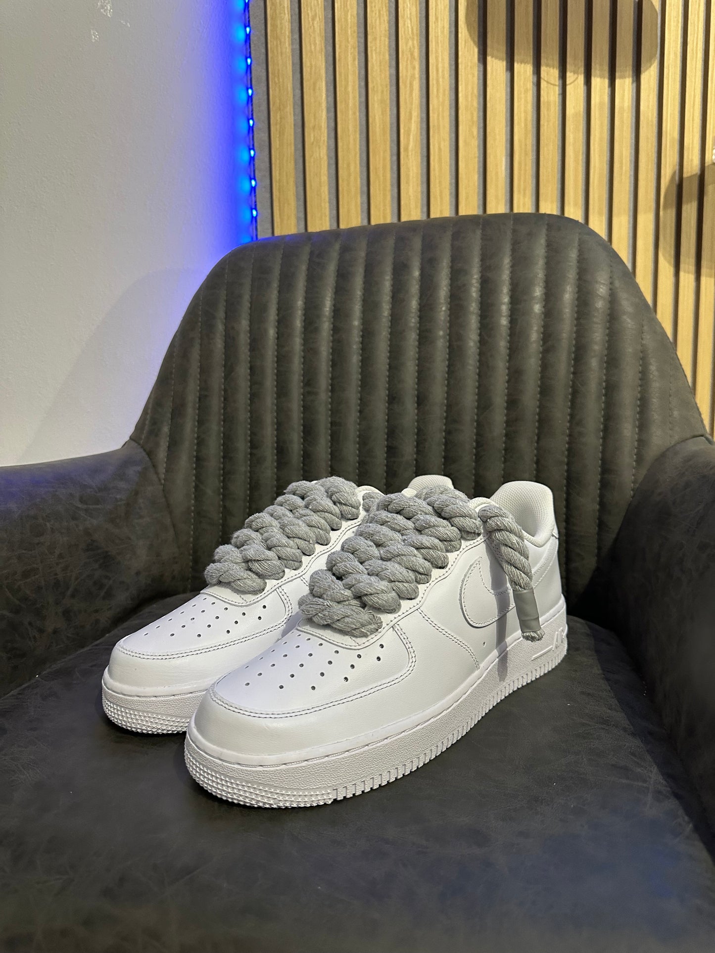 AIR FORCE WHITE ROPE LACES GREY