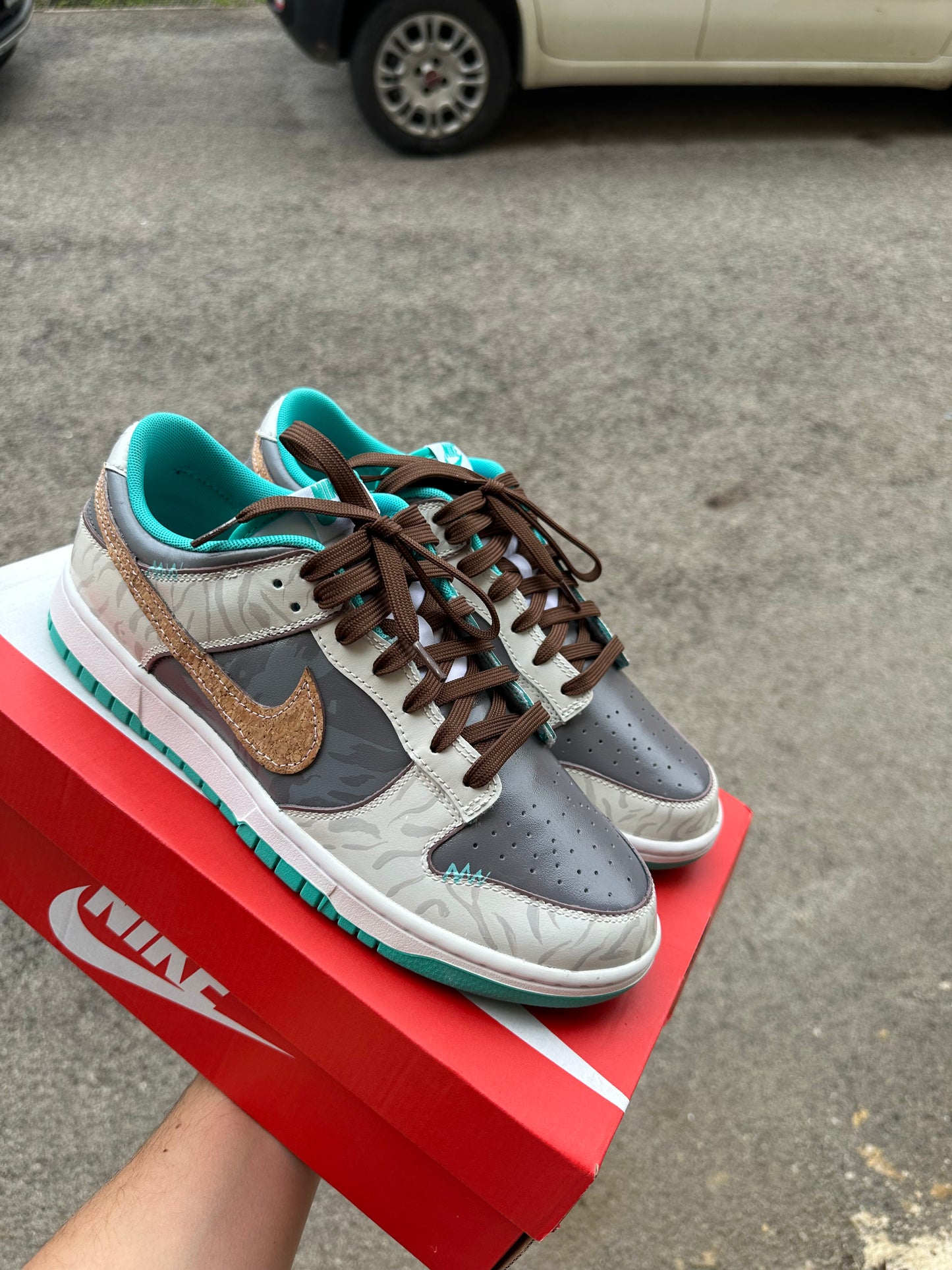 Nike dunk low green glow custom