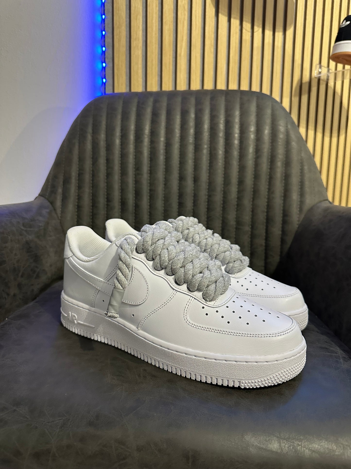 AIR FORCE WHITE ROPE LACES GREY