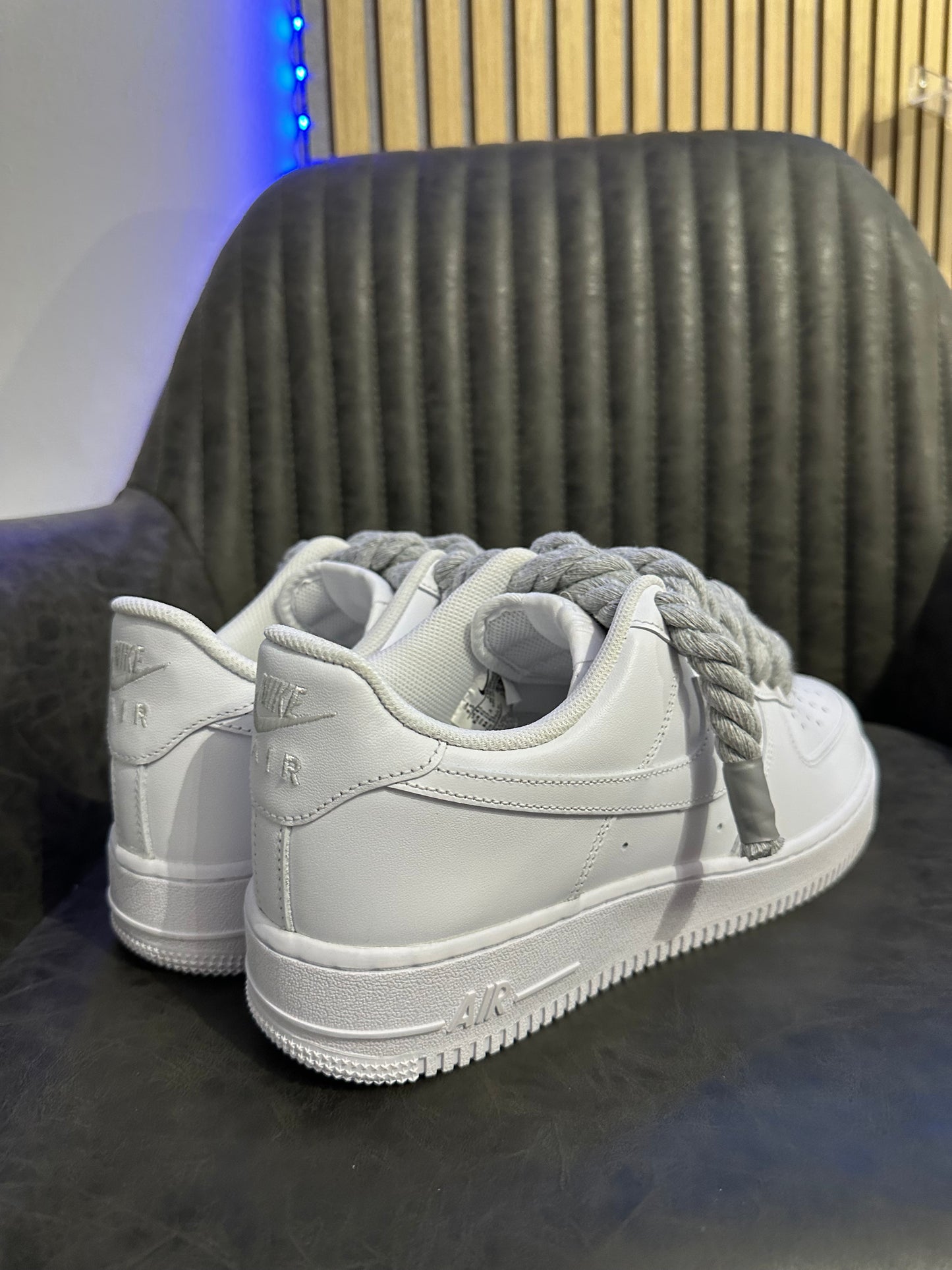 AIR FORCE WHITE ROPE LACES GREY