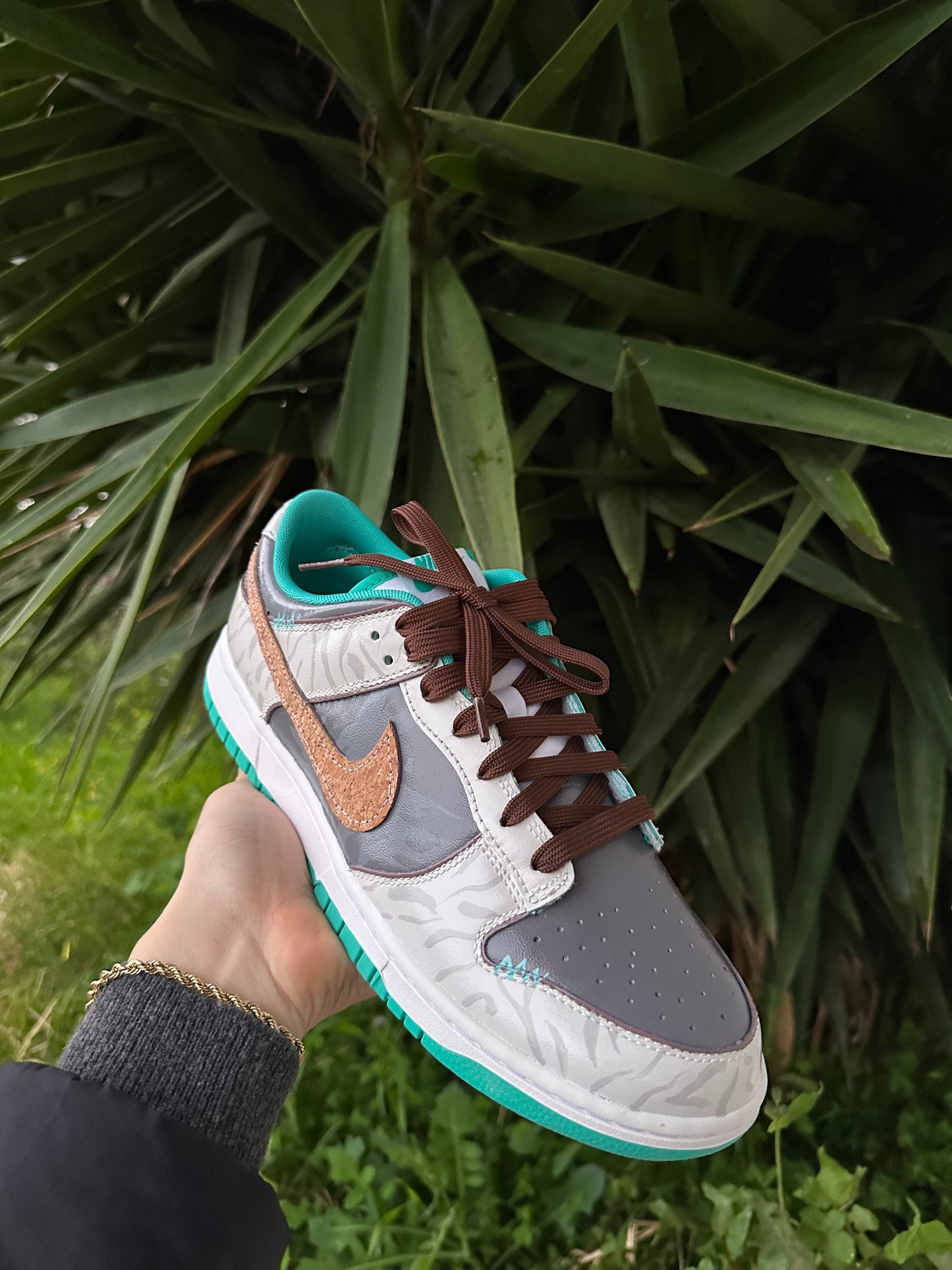 Nike dunk low green glow custom