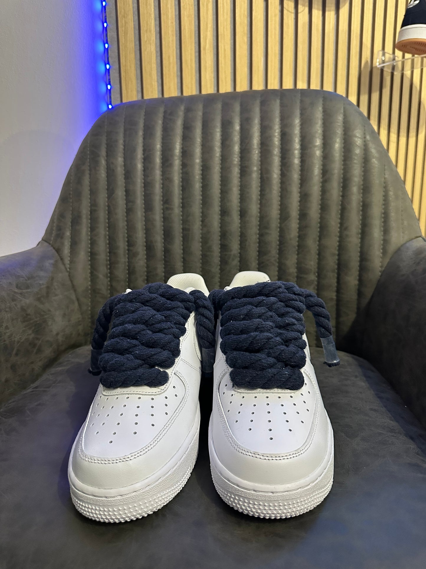AIR FORCE WHITE ROPE LACES BLUE NAVY
