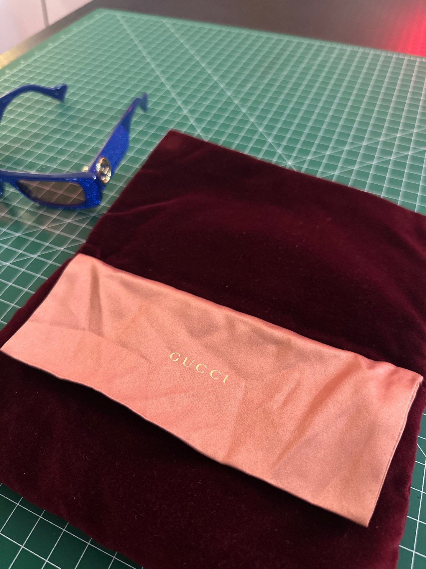 Occhiali Gucci blu con swarosky edizione limitata