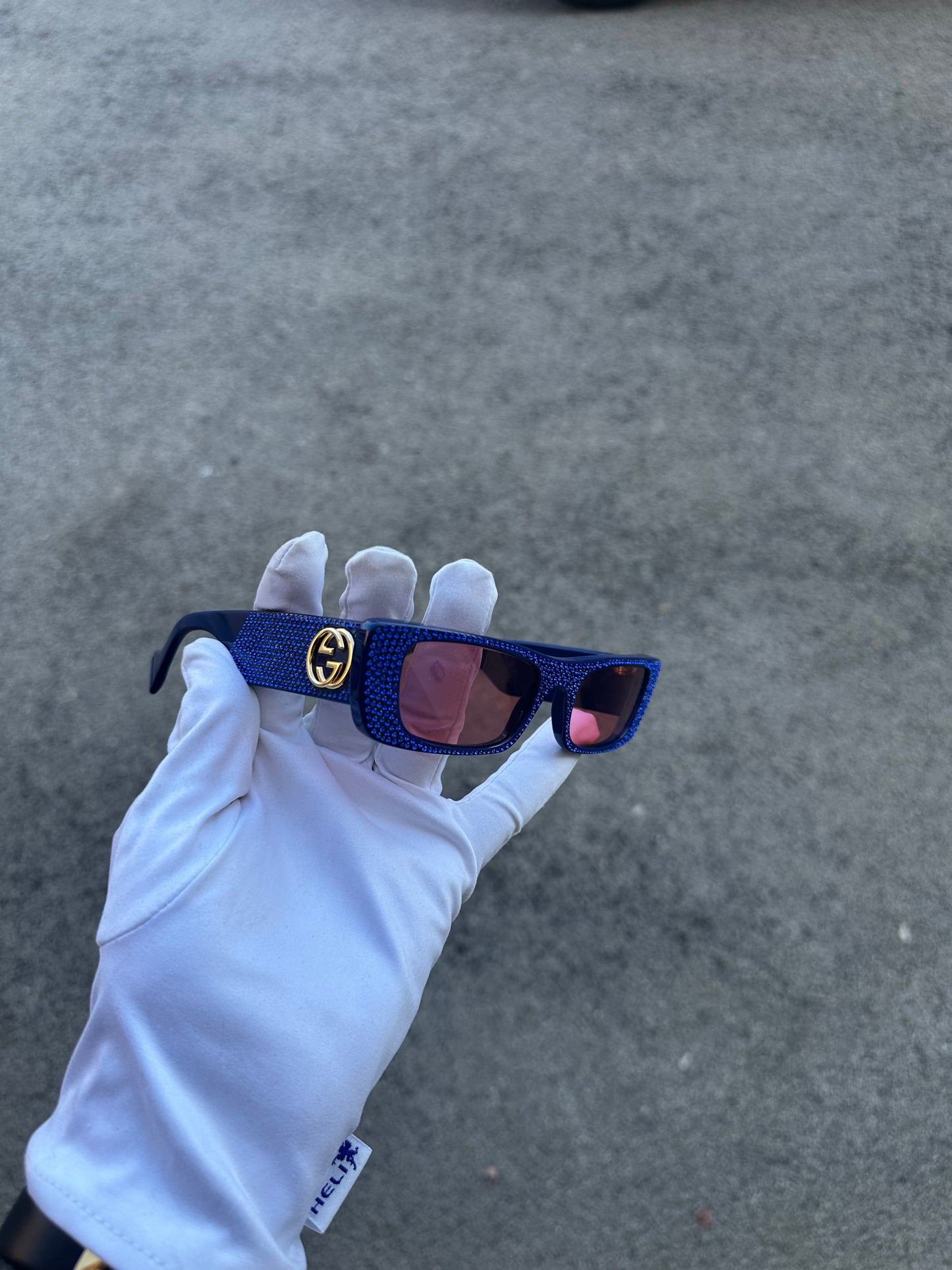 Occhiali Gucci blu con swarosky edizione limitata