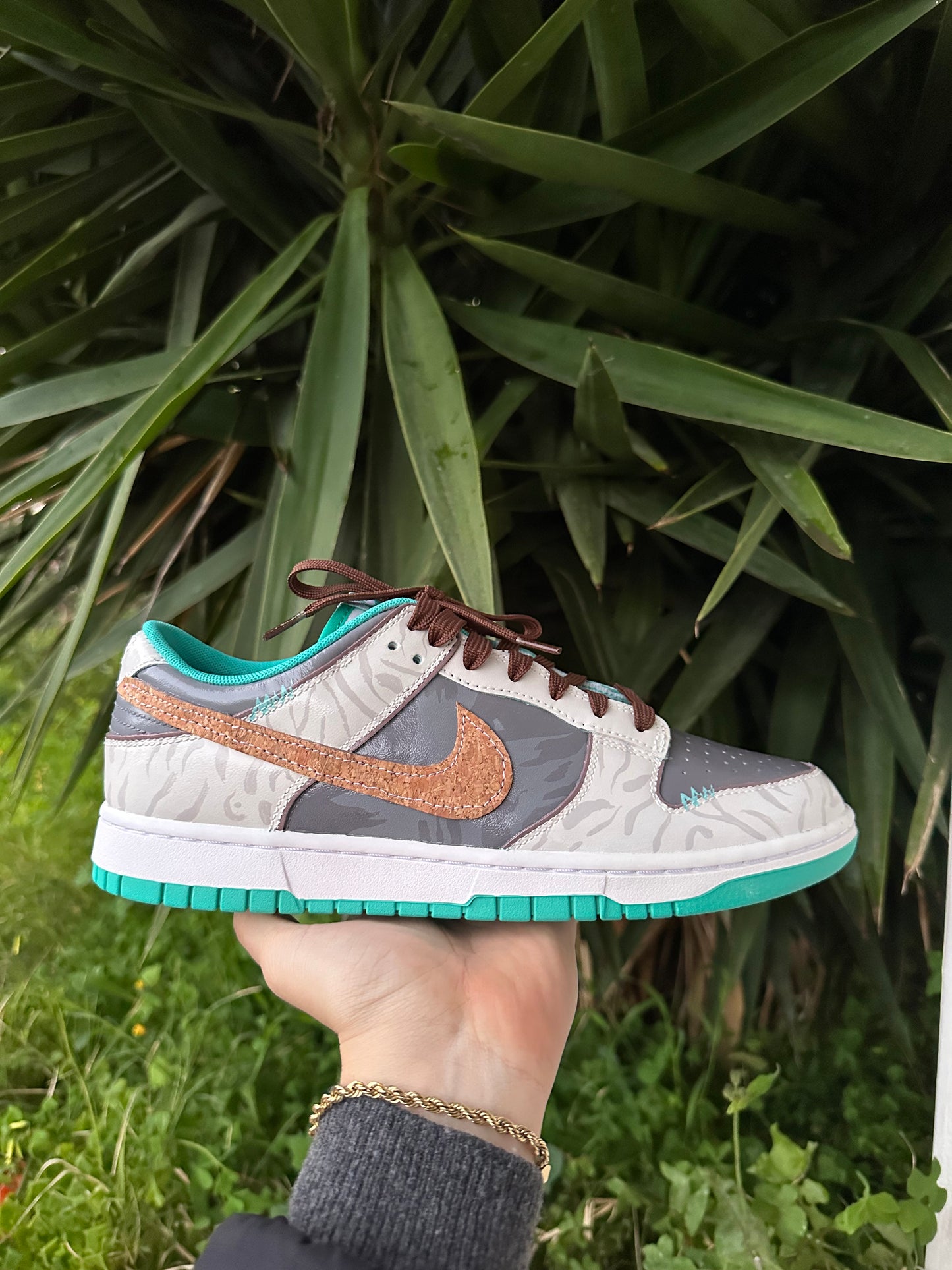 Nike dunk low green glow custom
