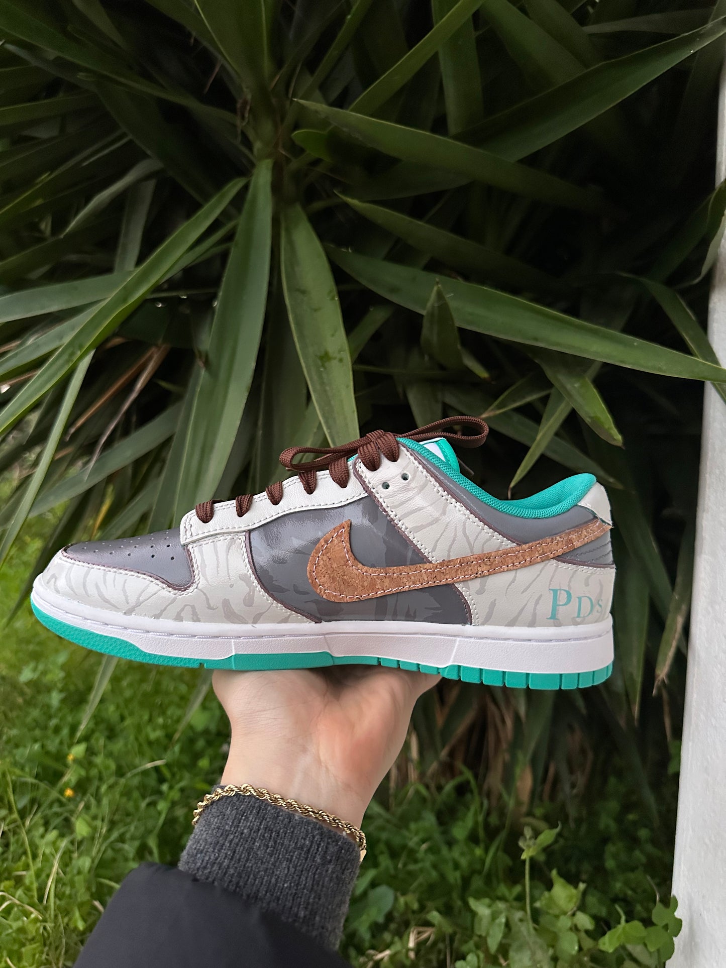 Nike dunk low green glow custom