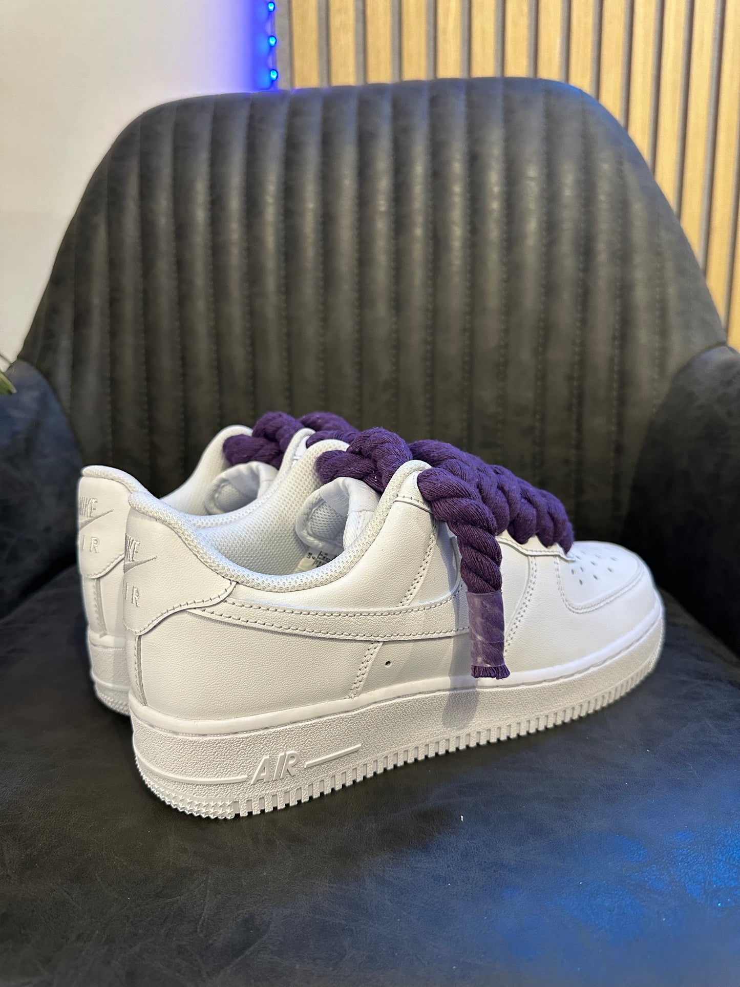 AIR FORCE WHITE ROPE LACES PURPLE