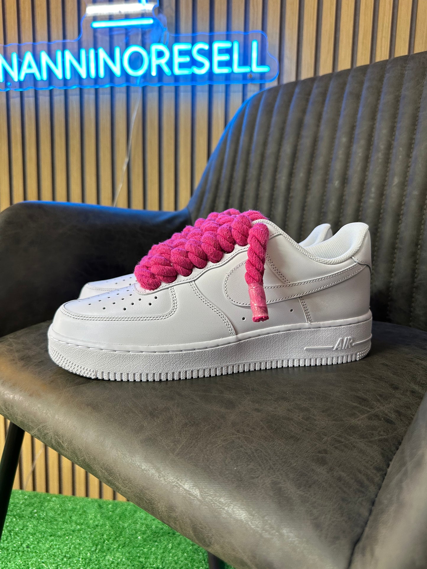 AIR FORCE WHITE ROPE LACES fucsia