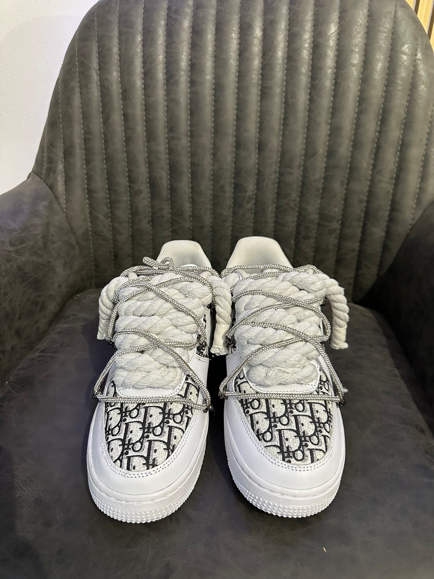 AIR FORCE CUSTOM DIOR + ROPE LACES + EXTRA GLITTER